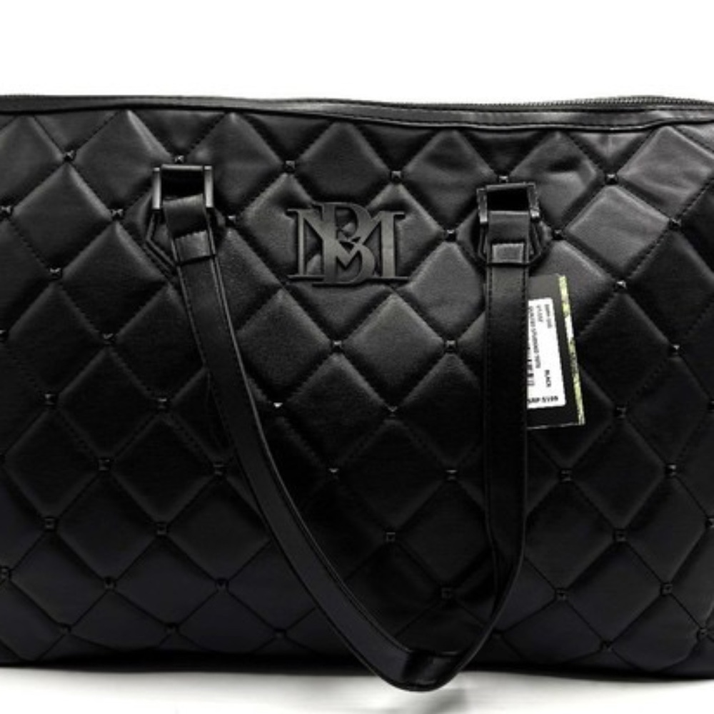 Flash Sale - NWT Badgley Mischka Quilted Tote Bag With Crossbody Strap, Black